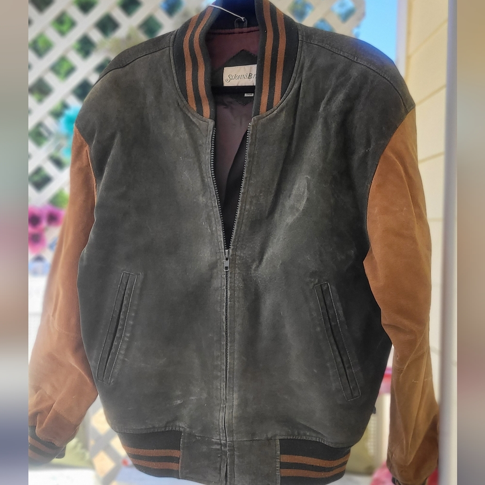 VINTAGE St John's Bay Leather Varsity Jacket